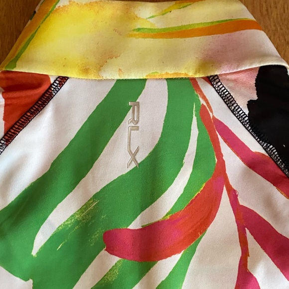 Ralph Lauren RLX  Multicolor Floral Quarter Zip Top Small Active Wear Golf - Picture 8 of 8
